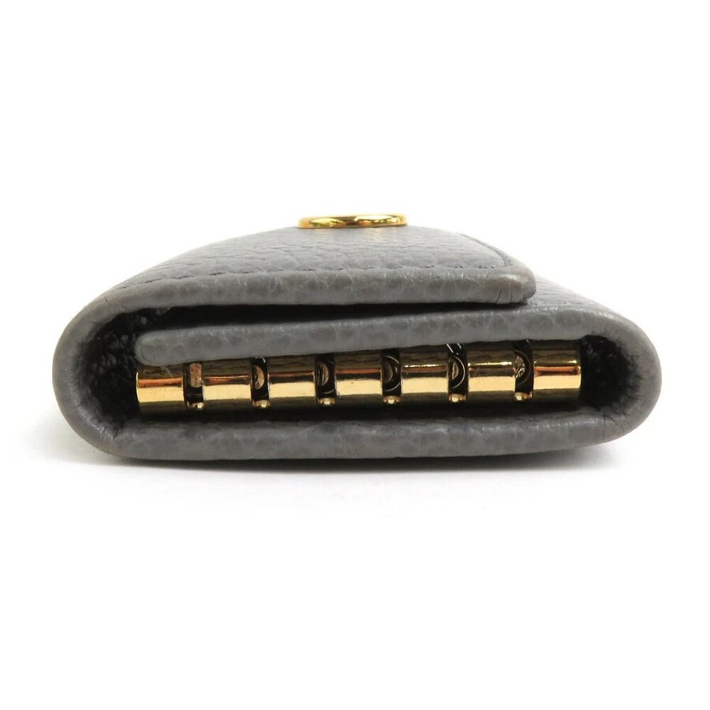 Auth GUCCI GG Marmont Key Case Gray/Gold Leather - Picture 4 of 8